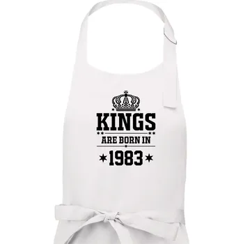 Kuchyňská zástěra Kings are born in 1983 - Pánská zástěra na vaření - Univerzální velikost ( Bílá )