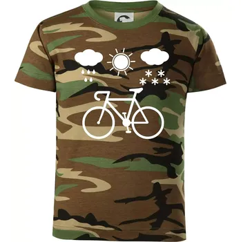 Chlapecké oblečení Cyklista za každého počasí - Dětské maskáčové triko - 134 cm/8 let ( Hnědý maskáč )