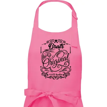 Kuchyňská zástěra Vintage nejlepší bratr 100% kvalita - Pánská zástěra na vaření - Univerzální velikost ( Růžová )