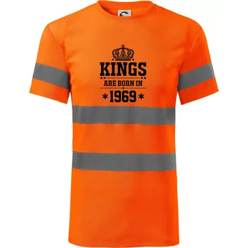 Kings are born in 1969 - Triko reflexní - HV PROTECT - M ( Neonově oranžová )