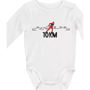Kojenecký body 10km po Jizerkách - Body kojenecké s dlouhým rukávem - Dlouhý r. do 3 měs ( Bílá )