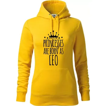 Dámská mikina Princesses are born as Leo - Lev - Mikina dámská Cape s kapucí - XS ( Žlutá )