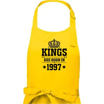 Kuchyňská zástěra Kings are born in 1997 - Pánská zástěra na vaření - Univerzální velikost ( Žlutá )
