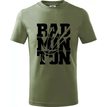 Chlapecké oblečení Badminton nápis - Tričko dětské bavlněné - 134 cm/8 let ( Khaki )