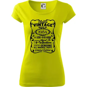 Dámské tričko Vintage Etiketa - 1984 - Dámské triko Pure - S ( Limetková )