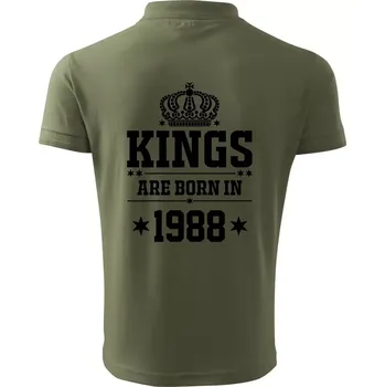 Pánská košile Kings are born in 1988 - Polokošile pánská Pique Polo 203 - 5XL ( Khaki )