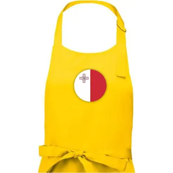 Kuchyňská zástěra Vlajka Malta kulatá velká - Dámská zástěra na vaření - Univerzální velikost ( Žlutá )