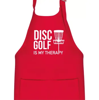Kuchyňská zástěra Disc golf is my therapy - Dětská zástěra na vaření - Univerzální velikost ( Červená )