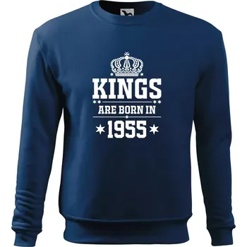 Pánská mikina Kings are born in 1955 - Mikina Essential pánská - S ( Půlnoční modrá )