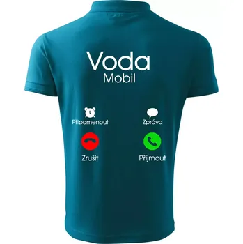 Pánská košile Voda volá - Polokošile pánská Pique Polo 203 - 5XL ( Tmavý tyrkys )