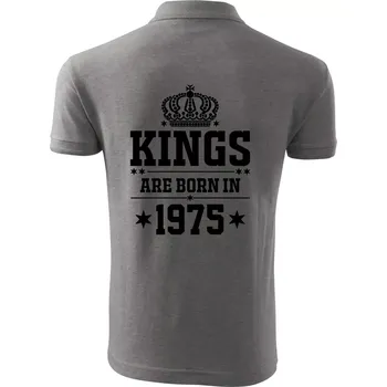 Pánská košile Kings are born in 1975 - Polokošile pánská Pique Polo 203 - 4XL ( Tmavě šedý melír )