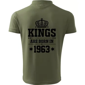 Pánská košile Kings are born in 1963 - Polokošile pánská Pique Polo 203 - 3XL ( Khaki )