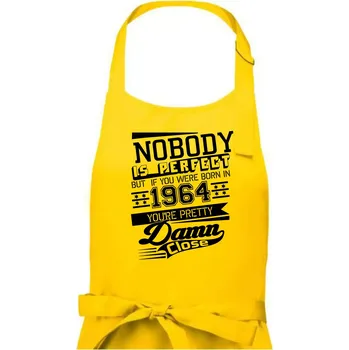 Kuchyňská zástěra Nobody is perfect - 1964 - Pánská zástěra na vaření - Univerzální velikost ( Žlutá )