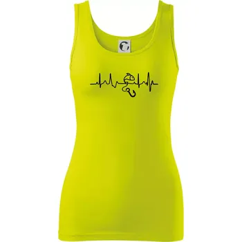 Dámské tričko Ekg rybaření - Dámské tílko - XL ( Limetková )
