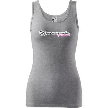 Dámské tričko Jsem budoucí mamina - tak bacha! - Dámské tílko - L ( Tmavě šedý melír )