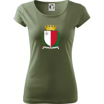 Dámské tričko Malta - statní znak - Dámské triko Pure - XS ( Khaki )