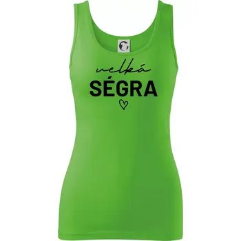 Dámské tričko Velká ségra - nápis na prsou - Dámské tílko - XS ( Apple Green )
