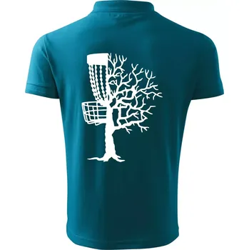 Pánská košile Disc golf pozor strom - Polokošile pánská Pique Polo 203 - 5XL ( Tmavý tyrkys )
