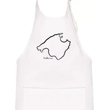 Kuchyňská zástěra Mallorca - obrys ostrova - Dětská zástěra na vaření - Univerzální velikost ( Bílá )