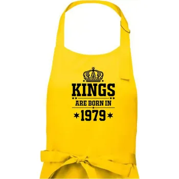 Kuchyňská zástěra Kings are born in 1979 - Pánská zástěra na vaření - Univerzální velikost ( Žlutá )