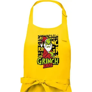 Kuchyňská zástěra Grinch Xmas - Pánská zástěra na vaření - Univerzální velikost ( Žlutá )