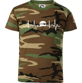 Chlapecké tričko Ekg hamburger - Dětské maskáčové triko - 122 cm/6 let ( Hnědý maskáč )