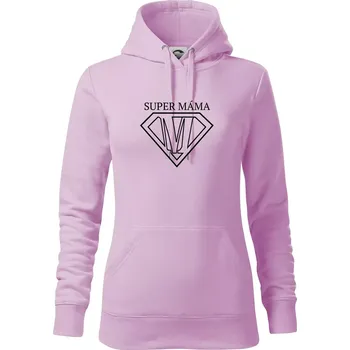 Dámská mikina Super Máma logo - Mikina dámská Cape s kapucí - S ( Orchid )