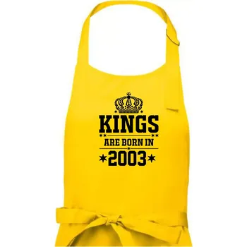Kuchyňská zástěra Kings are born in 2003 - Pánská zástěra na vaření - Univerzální velikost ( Žlutá )