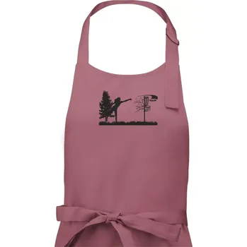 Kuchyňská zástěra Disc golf - žena černý obrázek - Pánská zástěra na vaření - Univerzální velikost ( Starorůžová )