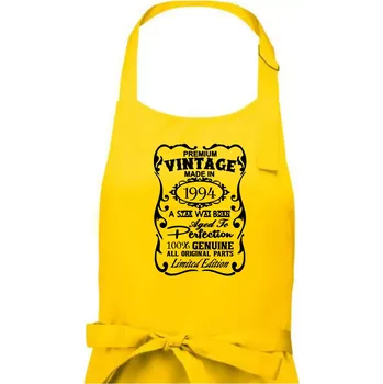 Kuchyňská zástěra Vintage Etiketa - 1994 - Pánská zástěra na vaření - Univerzální velikost ( Žlutá )