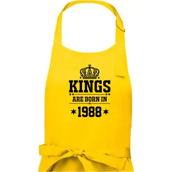 Kuchyňská zástěra Kings are born in 1988 - Pánská zástěra na vaření - Univerzální velikost ( Žlutá )