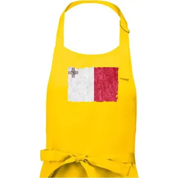 Kuchyňská zástěra Vlajka Malta okousaná - Pánská zástěra na vaření - Univerzální velikost ( Žlutá )