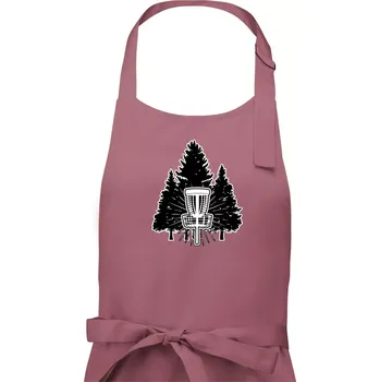 Kuchyňská zástěra Disc golf stromy - Dámská zástěra na vaření - Univerzální velikost ( Starorůžová )