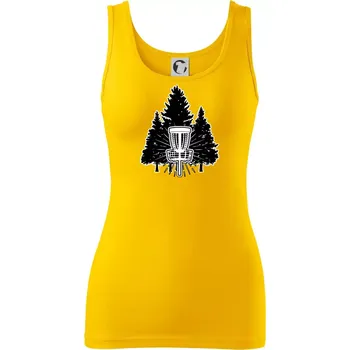 Dámské tričko Disc golf stromy - Dámské tílko - XS ( Žlutá )