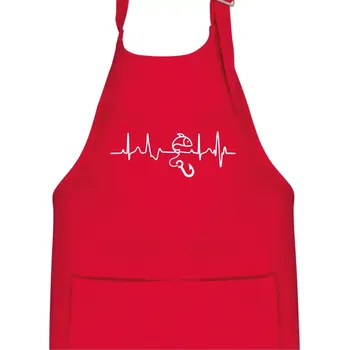 Kuchyňská zástěra Ekg rybaření - Dětská zástěra na vaření - Univerzální velikost ( Červená )