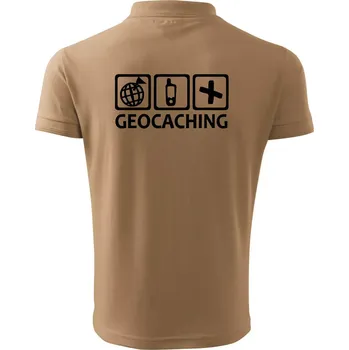 Pánská košile Geocaching ikony - Polokošile pánská Pique Polo 203 - 4XL ( Písková )