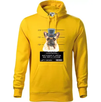 Pánská mikina Lump a darebák francouzský buldoček - Mikina pánská Cape s kapucí - S ( Žlutá )