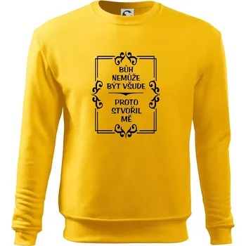 Pánská mikina Bůh nemůže být všude, proto stvořil mě - Mikina Essential pánská - M ( Žlutá )
