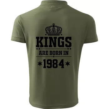 Pánská košile Kings are born in 1984 - Polokošile pánská Pique Polo 203 - S ( Khaki )
