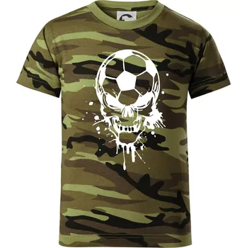 Chlapecké oblečení Fotbal lebka splash - Dětské maskáčové triko - 134 cm/8 let ( Zelený maskáč )