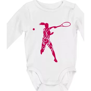 Kojenecký body Tenistka klikihaky - Body kojenecké s dlouhým rukávem - Dlouhý r. do 3 měs ( Bílá )