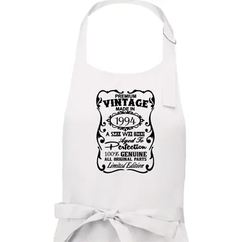 Kuchyňská zástěra Vintage Etiketa - 1994 - Pánská zástěra na vaření - Univerzální velikost ( Bílá )