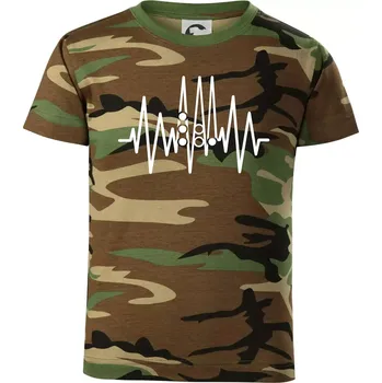 Chlapecké tričko Backgammon EKG - Dětské maskáčové triko - 134 cm/8 let ( Hnědý maskáč )