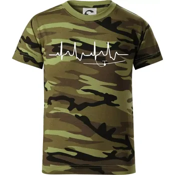 Chlapecké tričko EKG kluzák - Dětské maskáčové triko - 146 cm/10 let ( Zelený maskáč )