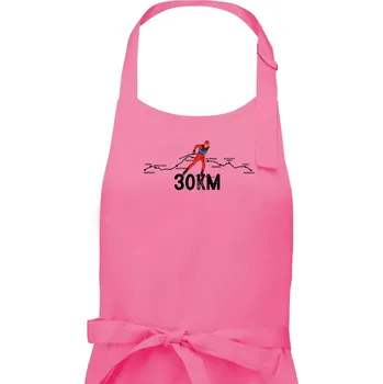 Kuchyňská zástěra 30km po Jizerkách - Dámská zástěra na vaření - Univerzální velikost ( Růžová )