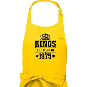 Kuchyňská zástěra Kings are born in 1975 - Pánská zástěra na vaření - Univerzální velikost ( Žlutá )