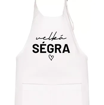 Kuchyňská zástěra Velká ségra - nápis na prsou - Dětská zástěra na vaření - Univerzální velikost ( Bílá )