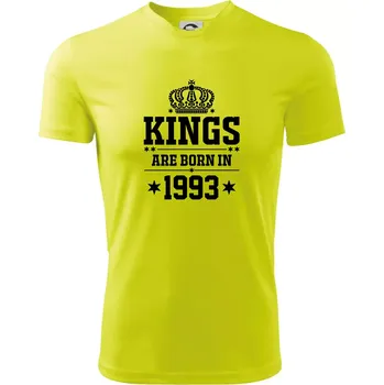 Pánské tričko Kings are born in 1993 - Pánské triko Fantasy sportovní (dresovina) - L ( Neonově žlutá )