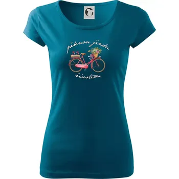 Pěknou jízdu životem 55 - Dámské triko Pure - XS ( Petrolejová )