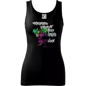 V tomto tričku můžu vypít vína kolik chci - Dámské tílko - 2XL ( Černá )